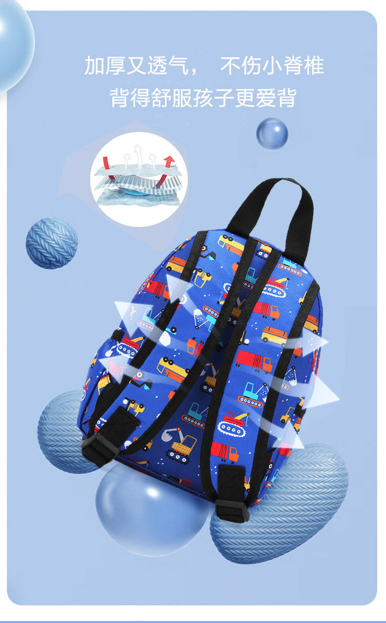 Kids lightweight cartoon backpack by IBG, 10.6-inch school bag with colorful cartoon character design for children.