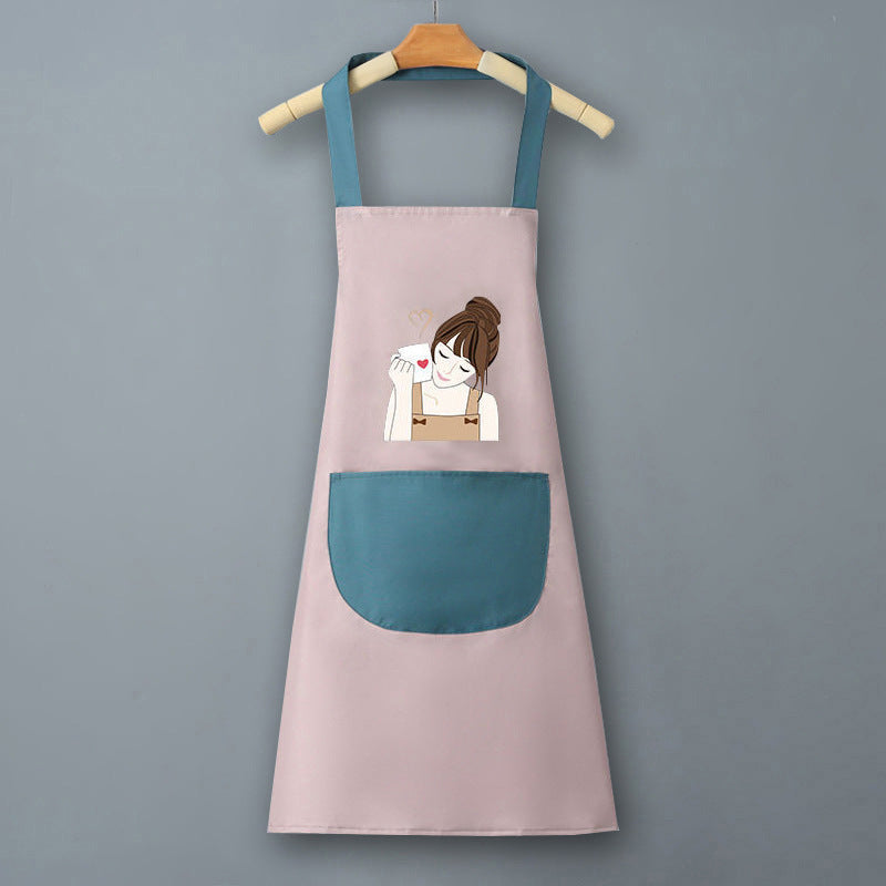 IBG waterproof kitchen apron for cooking and cleaning, with adjustable straps and stain-resistant material in a vibrant design.