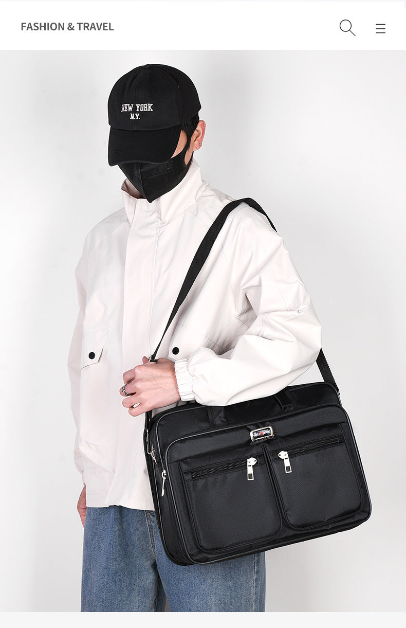 Men's lightweight IBG laptop briefcase for business travel, featuring multiple compartments and durable design.
