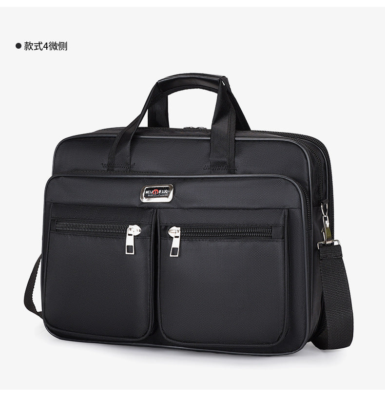 Men's lightweight IBG laptop briefcase with multiple compartments and adjustable shoulder strap for business travel.