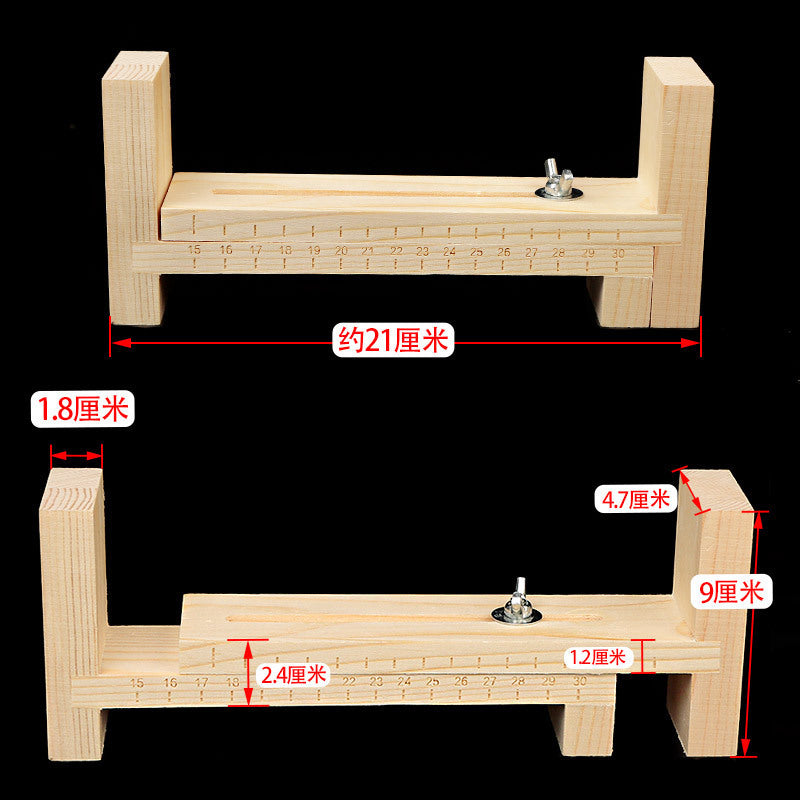 Wooden bracelet weaving stand by IBG, a DIY jewelry tool for creating woven bracelets and accessories.