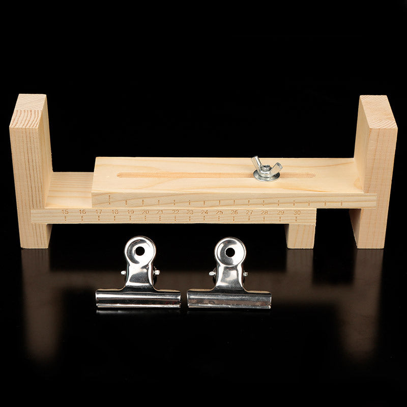 Wooden bracelet weaving stand by IBG for DIY jewelry making, showcasing the tool used for crafting woven bracelets.