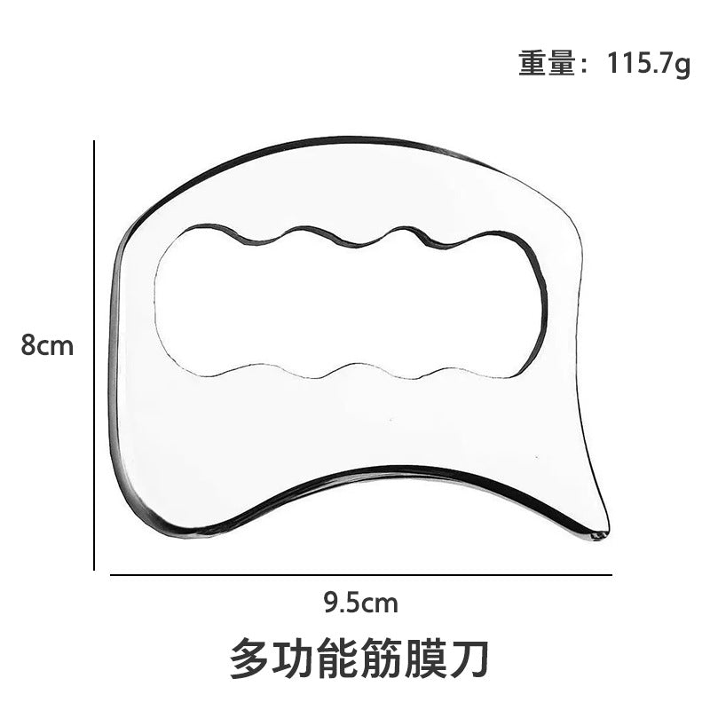 IBG stainless steel Gua Sha massage tool for beauty and personal care, showing smooth, polished surface and ergonomic design.