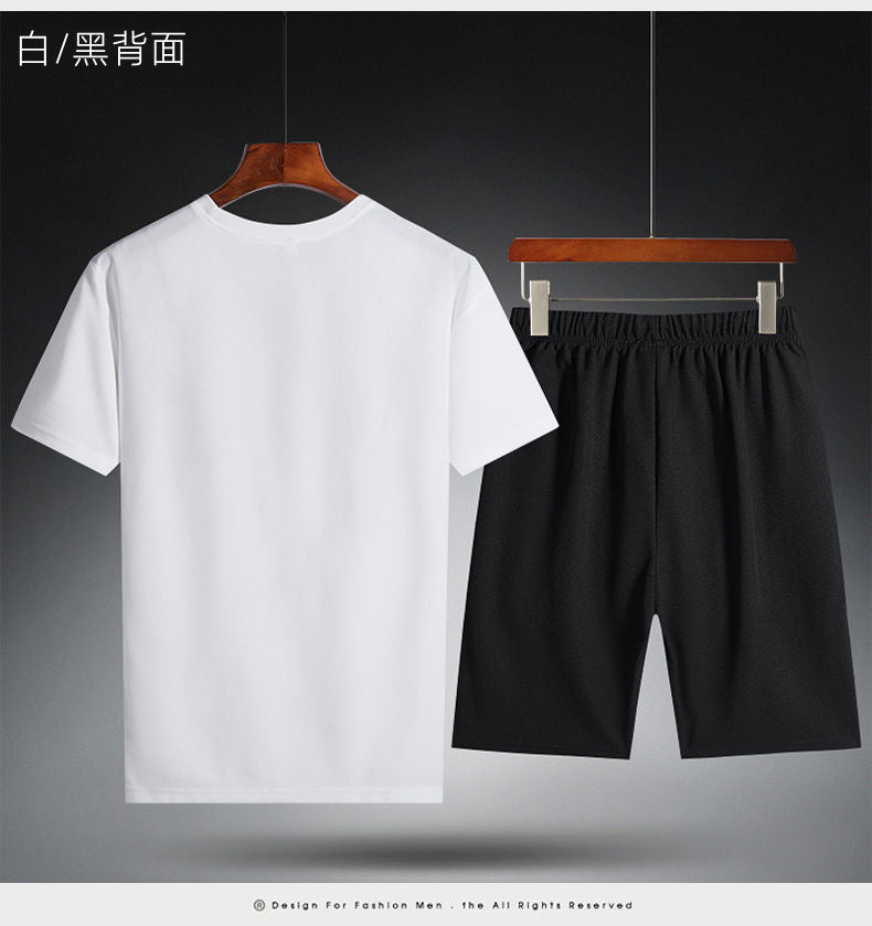 Men's IBG quick-dry sports T-shirt and training shorts set, ideal for fitness and outdoor activities, shown in breathable fabric.