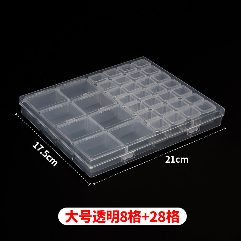 IBG transparent jewelry storage box with multiple compartments for organizing rings, necklaces, and small accessories.
