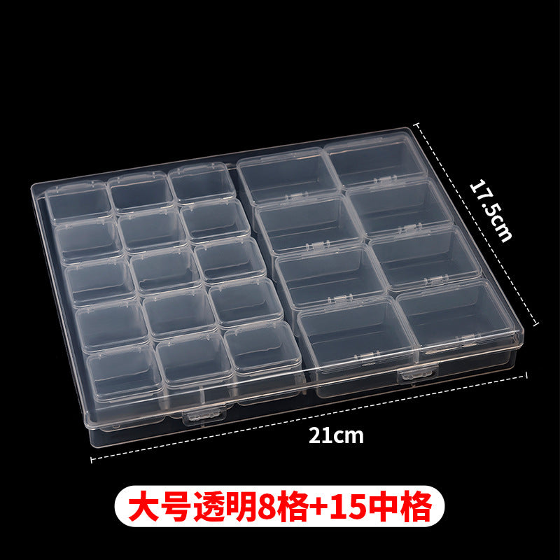 Clear IBG jewelry storage box with multiple compartments for organized home jewelry and accessory storage