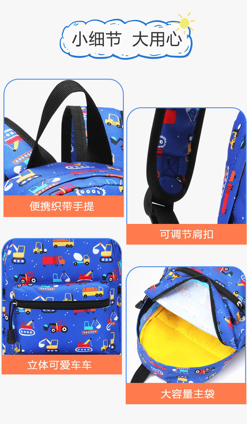 Kids lightweight cartoon backpack by IBG, 10.6-inch school bag featuring colorful cartoon character design for school use.