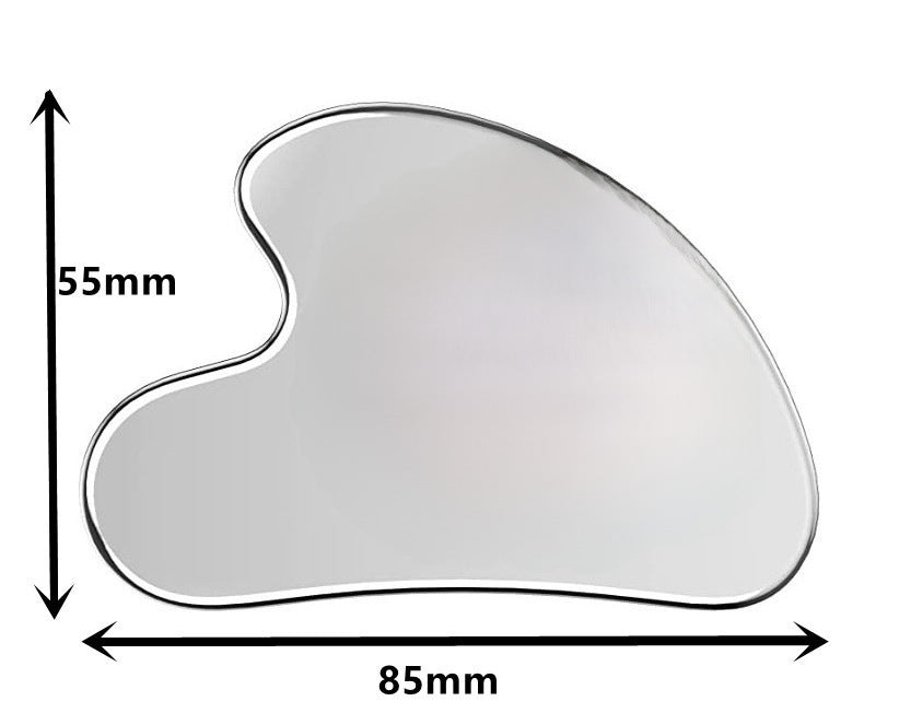 IBG stainless steel Gua Sha massage tool for beauty and personal care, shown in a close-up image highlighting its sleek design.