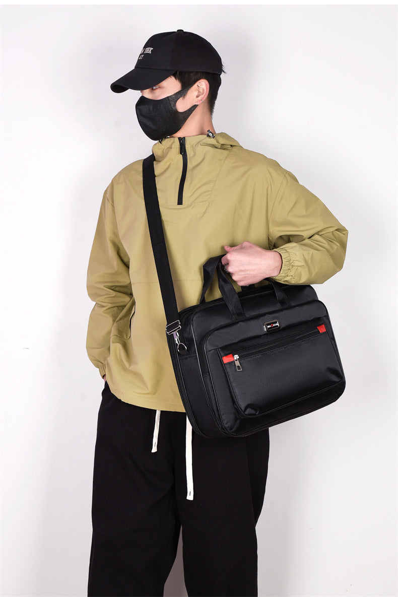 Men's lightweight IBG laptop briefcase with multiple compartments, suitable for business travel and professional use.