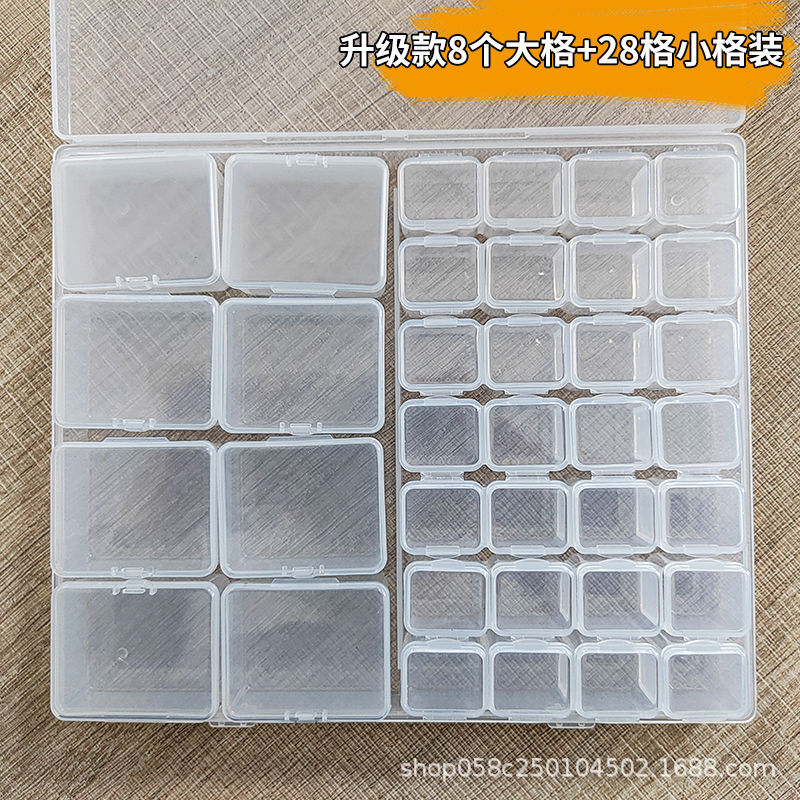 Transparent IBG jewelry storage box with multiple compartments for organizing rings, necklaces, and small accessories.