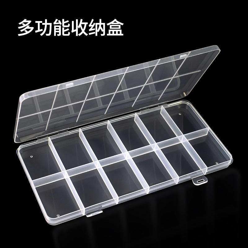 Transparent jewelry storage box with multiple compartments, ideal for organizing rings, necklaces, and earrings. IBG home storage.