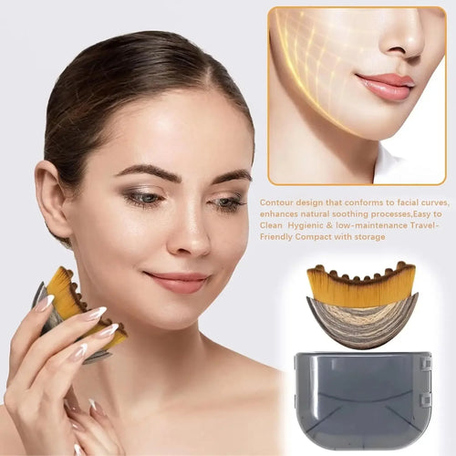 IBG facial contour massage brush, a self-care beauty tool for facial toning and skin rejuvenation.