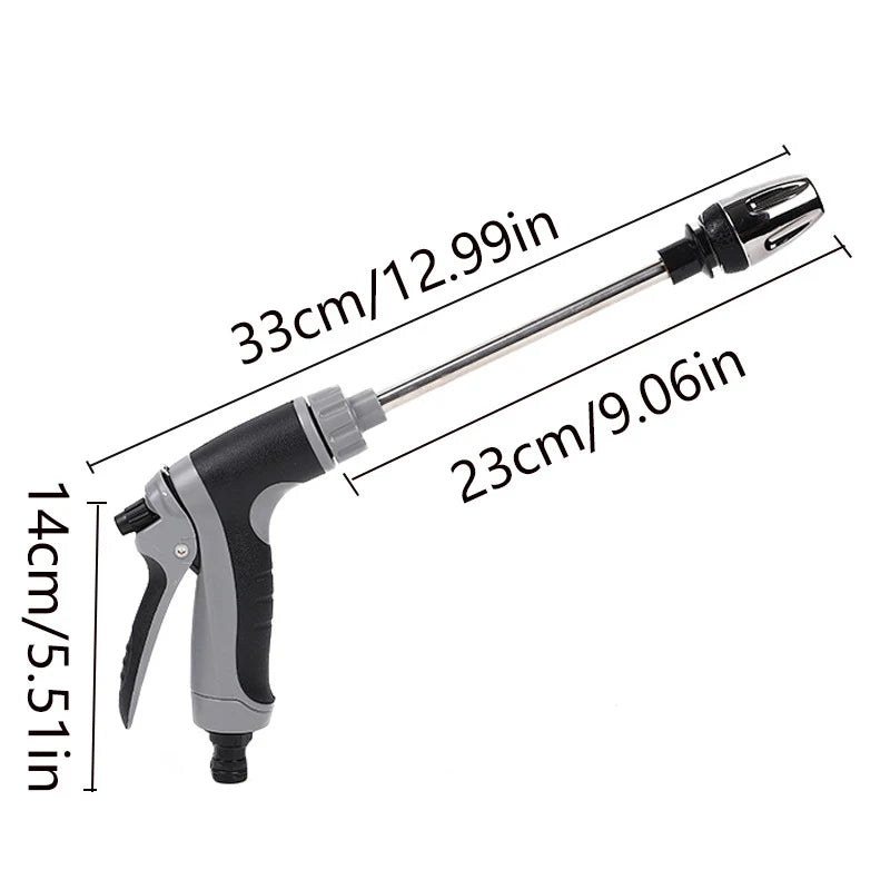 IBG adjustable high-pressure water gun for car washing and gardening, with a durable nozzle and ergonomic handle.