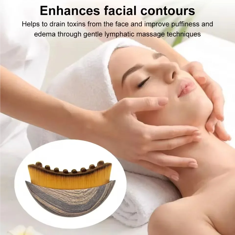 IBG facial contour massage brush for self-care, featuring ergonomic design and soft bristles for facial skin toning and relaxation.