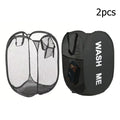 Large foldable mesh laundry basket by IBG, pop-up storage hamper with breathable mesh design for easy laundry organization.