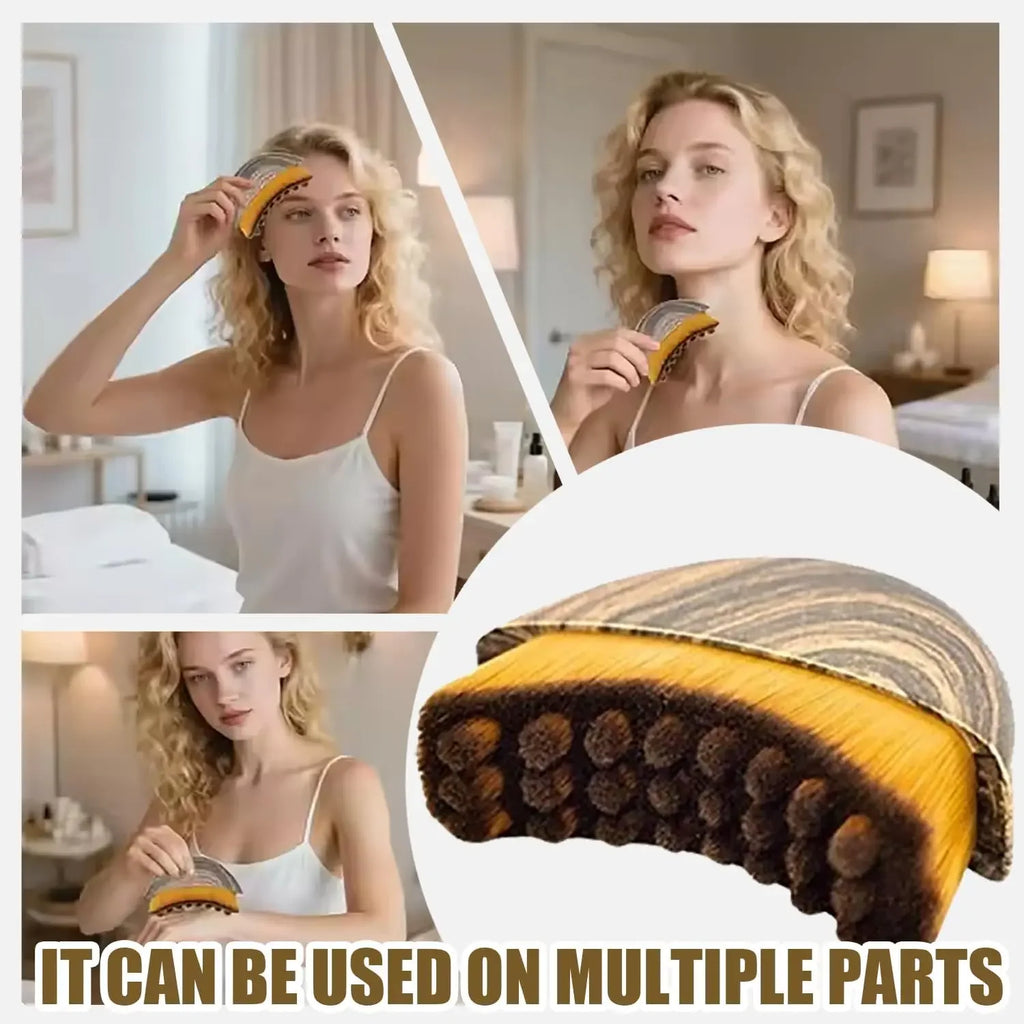 IBG facial contour massage brush for self-care, with ergonomic design and soft bristles for facial massage and skin toning.